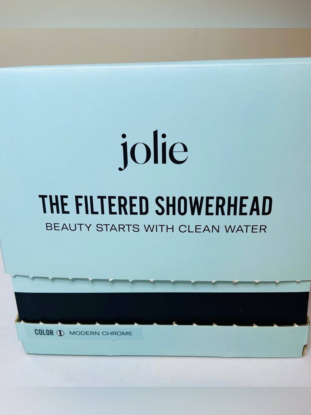 Jolie Filtered Showerhead - Light Blue and Black Packaging